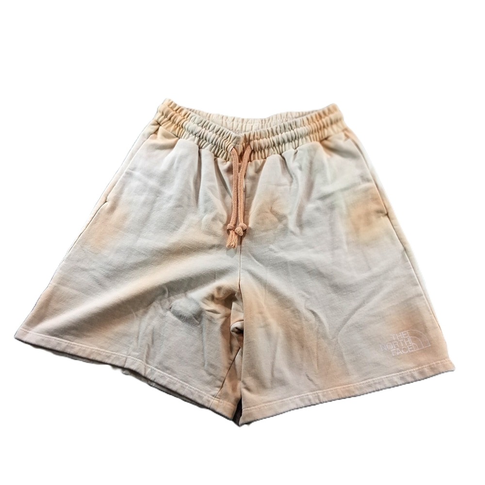 The North Face Womens Shorts S Peach Tie Dye Fleece High Rise Drawstring 19084‎